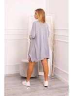 Šaty s potlačou a rozšírenou spodnou časťou šedej