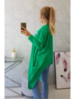 Oversize blúzka s potlačou svetlo zelená