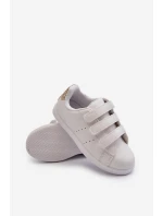 Dziecięce Tenisówki Na Rzepy Biało-Złote Cute Girl