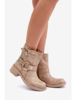 Dámske kožené nízke topánky s remienkami Zazoo 3644 Beige