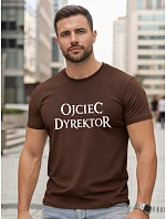 Pánske klasické tričko s nápisom bavlna hnedá FashionStreet NX5144R Pánske klasické tričko s nápisom bavlna hnedá FashionStreet NX5144R