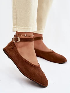 Baleríny z prírodného semišu Big Star TT274211 Camel