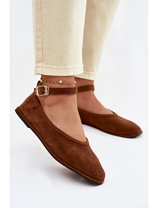 Baleríny z prírodného semišu Big Star TT274211 Camel Baleríny z prírodného semišu Big Star TT274211 Camel
