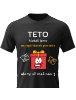 Dámské bavlněné tričko s potiskem - NEJLEPŠÍ DÁREK PRO TETU - černé 
