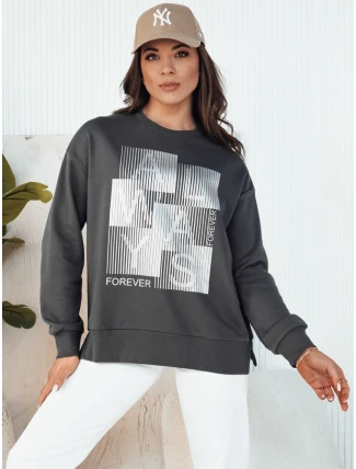 Dámska mikina FEMMES v grafitovej farbe FashionStreet BY1283