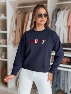 Dámska nadrozmerná vyšívaná mikina SOFTRUS navy blue FashionStreet BY1410