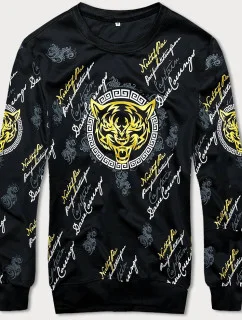 Pánska mikina s potlačou čierna (8B1106-3)