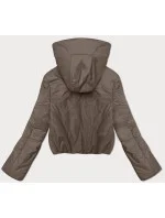 Tmavobéžová dámska krátka bunda s kapucňou S'West (B8246-12) Tmavobéžová dámska krátka bunda s kapucňou S'West (B8246-12)