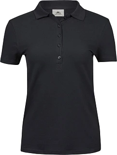 Tee Jays TJ 145 Dámske luxusné ťažké strečové piqué polo tričko 18.0145 čierne