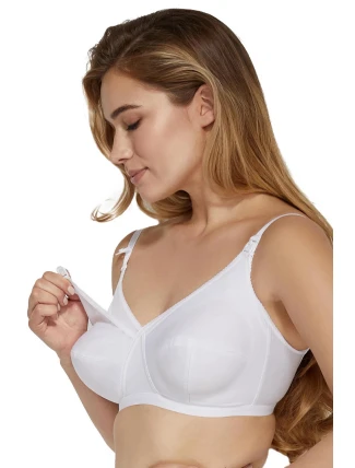 Dámska dojčiaca podprsenka Mama Basic Milky Biela - Mitex Dámska dojčiaca podprsenka Mama Basic Milky Biela - Mitex