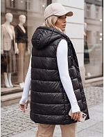 Dámska dlhá prešívaná zimná vesta NOMADNECTAR čierna FashionStreet TY3843 Dámska dlhá prešívaná zimná vesta NOMADNECTAR čierna FashionStreet TY3843