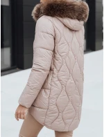 Dámska zimná bunda s kožušinou béžová FashionStreet TY5494