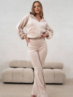 Dvojdielna velúrová súprava so zvončekmi Goodlookin beige (821144)