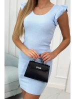 Šaty s nariasenými rukávmi modré