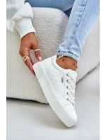 Trampki Damskie Na Platformie Ocieplane Big Star OO274A464 Białe