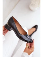 Skórzane Czółenka Lewski 3118 Czarne