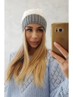 Bibiana fleecová čiapka K264 tmavo šedá + biela Bibiana fleecová čiapka K264 tmavo šedá + biela