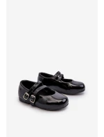 Lakierowane Balerinki Dziecięce Z Paseczkami Czarne Margenis