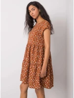 Dámske šaty D50051Z30268 001 Hnedé s kvetmi - FPrice