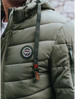 Pánska prešívaná zimná bunda s kapucňou zelená FashionStreet TX5058 Pánska prešívaná zimná bunda s kapucňou zelená FashionStreet TX5058