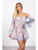 Spangled kvetinové šaty púdrovo ružové