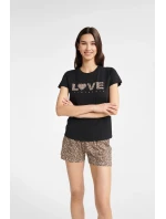 Dámske pyžamo Boutique 40614-99X Caramel and Black - Henderson Ladies