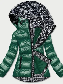Zelená dámska metalická bunda s kapucňou (xw808x)