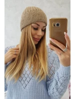Tenká čiapka Grace K211 tmavo béžová