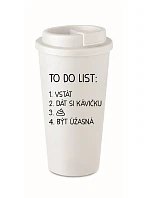 TO DO LIST: BE AMAZING - biely termohrnček 475 ml