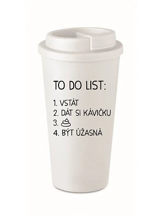 TO DO LIST: BE AMAZING - biely termohrnček 475 ml