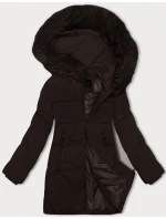 Dámska zimná bunda s kapucňou J Style chocolate (16M9099-158)