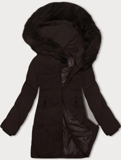 Dámska zimná bunda s kapucňou J Style chocolate (16M9099-158)