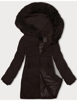 Dámska zimná bunda s kapucňou J Style chocolate (16M9099-158)