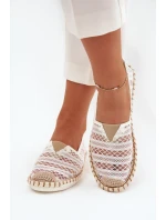 Koronkowe Espadryle Damskie Z Siateczką Białe Faylira