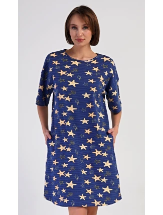Dámske domáce šaty s trojštvrťovými rukávmi Stars