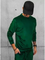 Pánska velúrová zelená mikina FashionStreet BX5532 Pánska velúrová zelená mikina FashionStreet BX5532