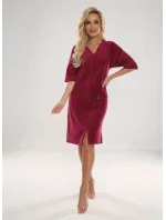 Dámsky župan so zipsom DE LAFENSE 431 Velúr M-4XL