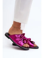 Klapki Damskie Na Płaskim Obcasie Fuksja Nelvira