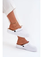 Piankowe Klapki Chodaki Damskie Białe Faylina