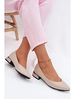 Baleríny Vinceza Béžové na nízkém podpatku