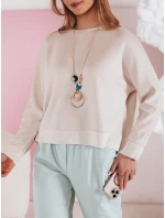 Dámska maslová oversize mikina s NUBISS moka FashionStreet RY2797