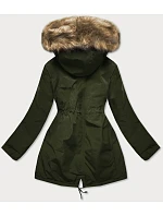 Dámska obojstranná zimná bunda khaki black (w557-1big) Dámska obojstranná zimná bunda khaki black (w557-1big)