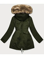 Dámska obojstranná zimná bunda khaki black (w557-1big)