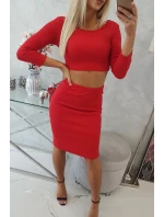 Súprava blúzky a sukne červená