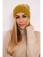 Milano fleecová čiapka K203 ecru melange+kiwi