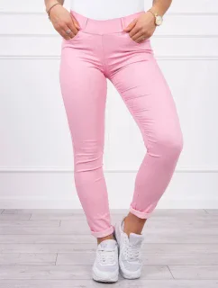 Svetloružové džínsové nohavice