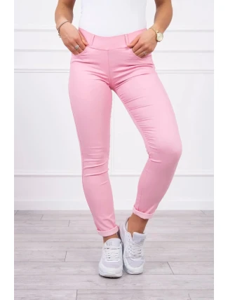 Svetloružové džínsové nohavice