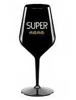 SUPER MAMA - čierny nerozbitný pohár na víno 470 ml