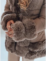 CITYGLANCE dámska zimná bunda s kožušinou hnedá FashionStreet TY5048