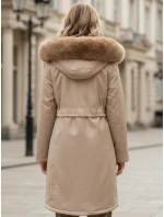 Dámska zimná bunda parka s kožušinou béžová FashionStreet TY5112 Dámska zimná bunda parka s kožušinou béžová FashionStreet TY5112